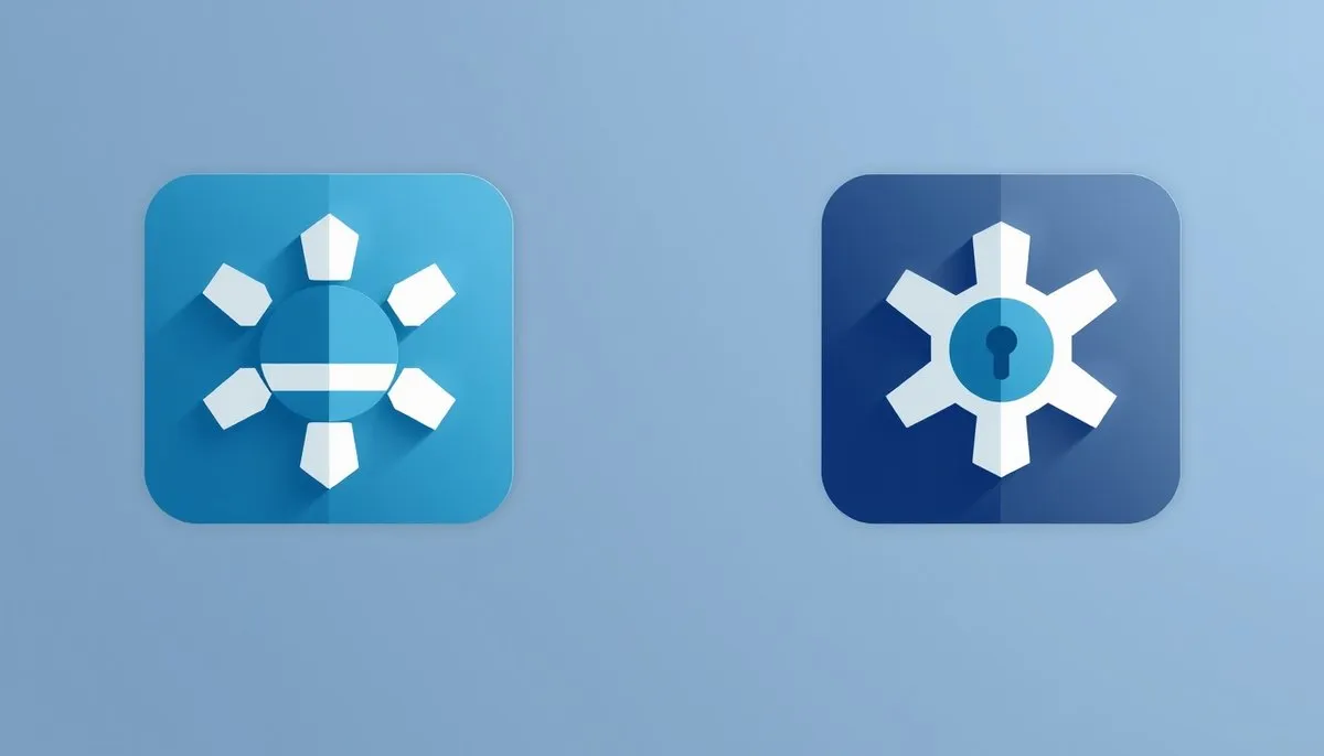 Comparativa Wordfence vs Sucuri plugins seguridad WordPress iconos azul verde